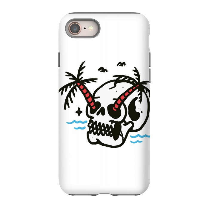 iPhone SE StrongFit Skull Coconut Trees by Afif Quilimo