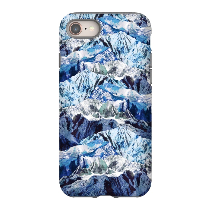 iPhone SE StrongFit Fantasy mountain landscape blue rock textures by Oana 