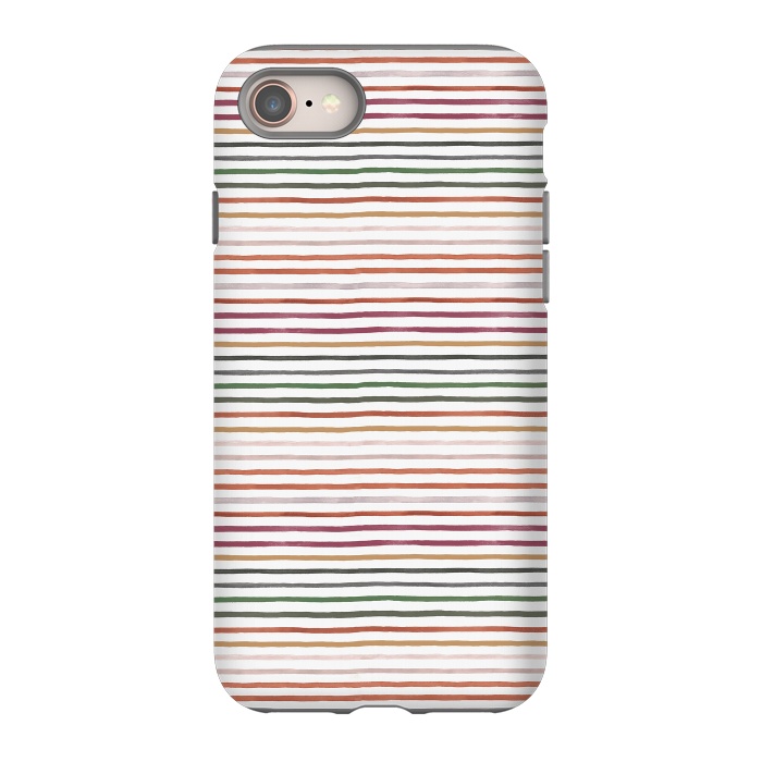 iPhone SE StrongFit Marker Stripes and Lines Orange Green by Ninola Design