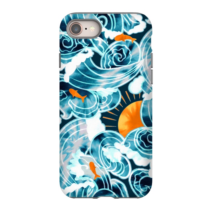 iPhone SE StrongFit Ocean 'Tide' Dye - Orange & Teal by Tigatiga