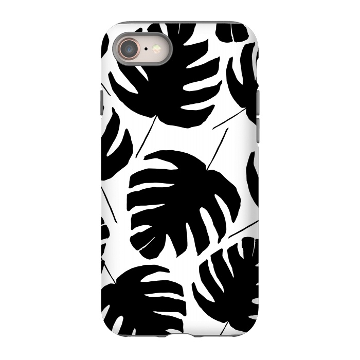 iPhone SE StrongFit Black & White Monstera by Amaya Brydon