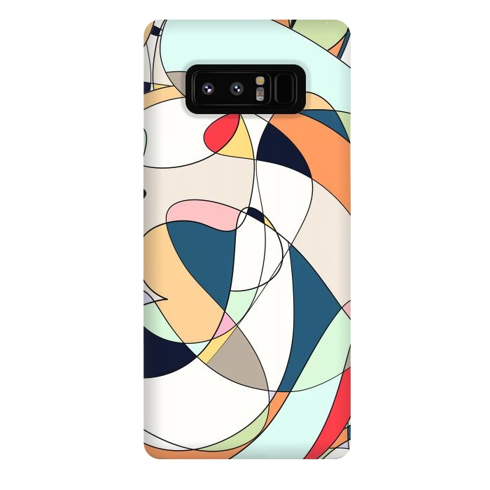 Galaxy Note 8 StrongFit Modern Colorful Abstract Line Art Design by InovArts