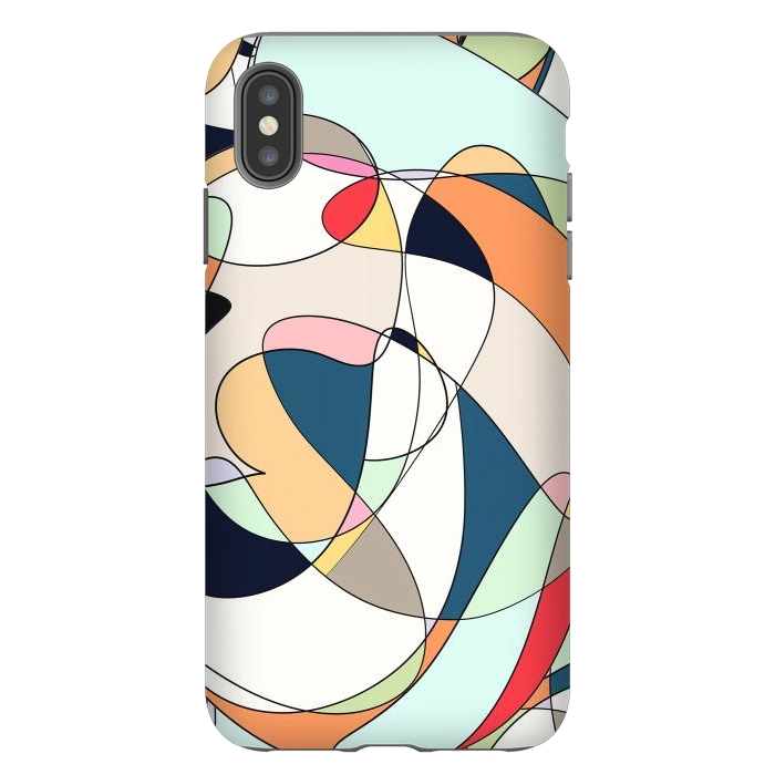 iPhone Xs Max StrongFit Modern Colorful Abstract Line Art Design by InovArts