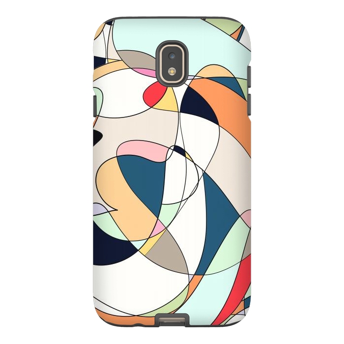 Galaxy J7 StrongFit Modern Colorful Abstract Line Art Design by InovArts