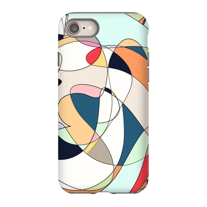 iPhone SE StrongFit Modern Colorful Abstract Line Art Design by InovArts