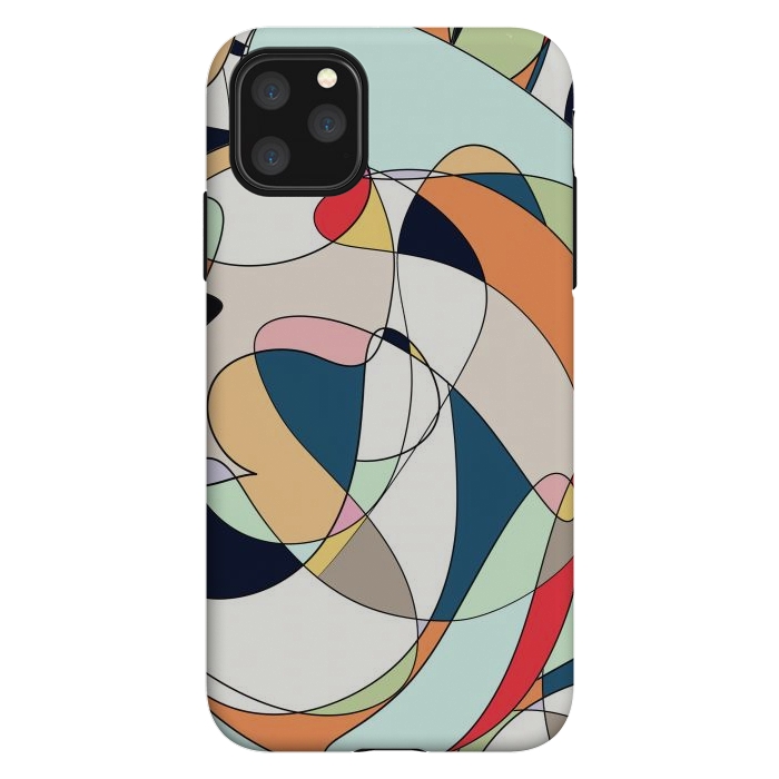 iPhone 11 Pro Max StrongFit Modern Colorful Abstract Line Art Design by InovArts
