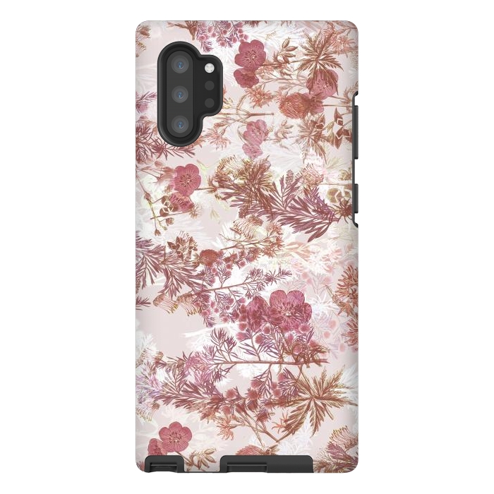 Galaxy Note 10 plus StrongFit Pastel pink botanical flower garden by Oana 