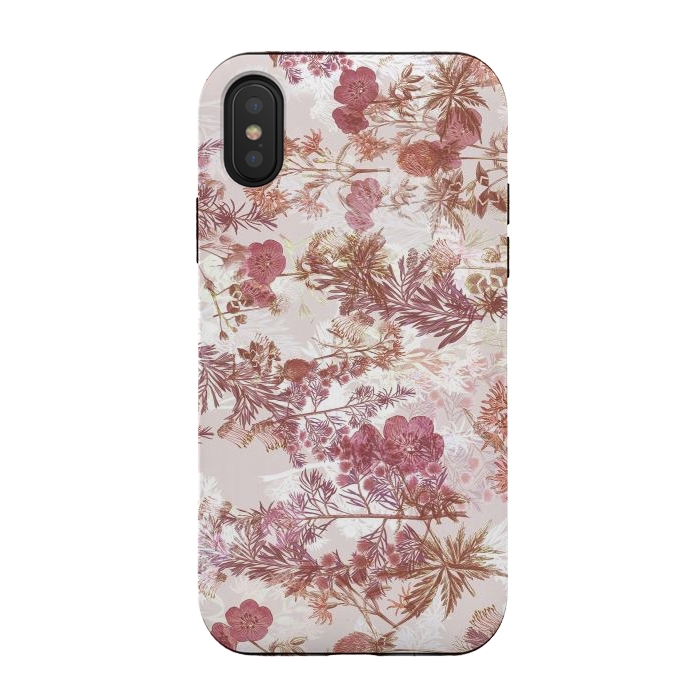 iPhone Xs / X StrongFit Pastel pink botanical flower garden by Oana 