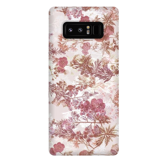 Galaxy Note 8 StrongFit Pastel pink botanical flower garden by Oana 