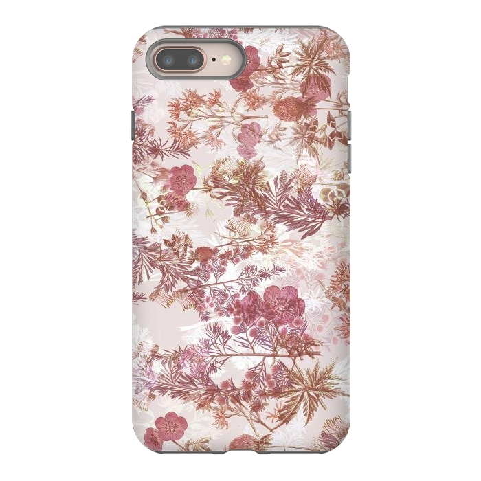 iPhone 8 plus StrongFit Pastel pink botanical flower garden by Oana 