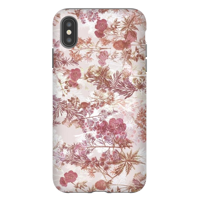 iPhone Xs Max StrongFit Pastel pink botanical flower garden by Oana 