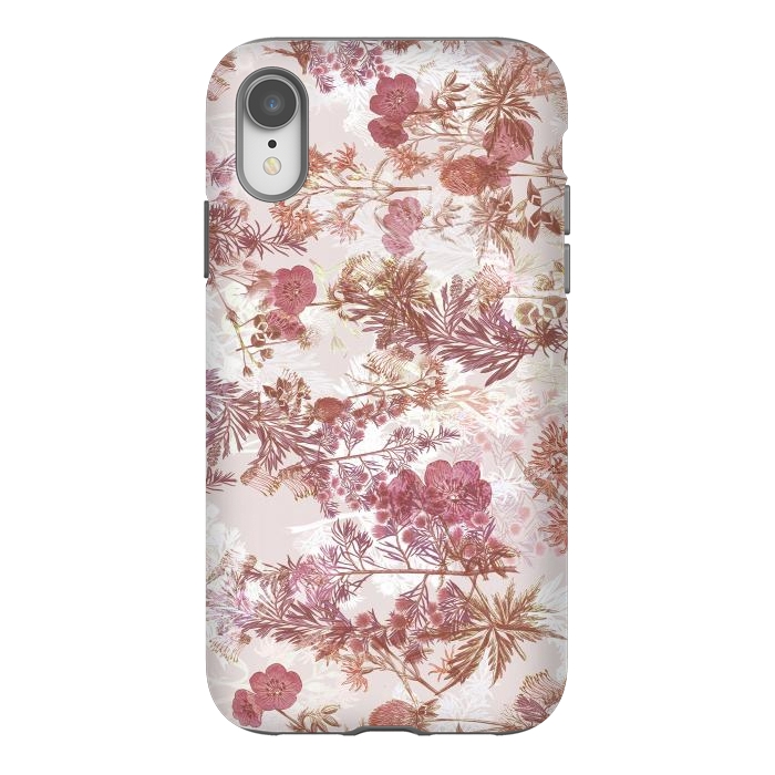 iPhone Xr StrongFit Pastel pink botanical flower garden by Oana 