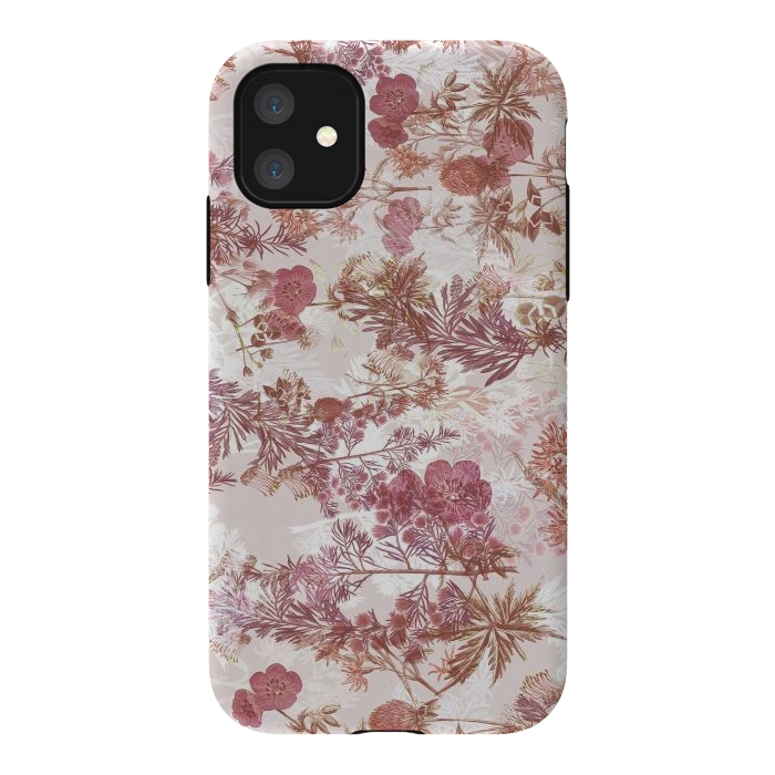iPhone 11 StrongFit Pastel pink botanical flower garden by Oana 