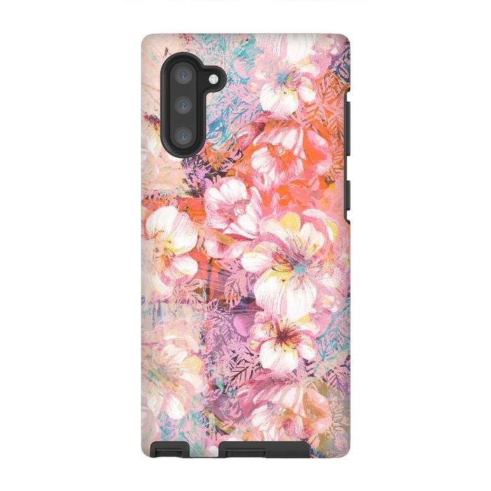 Galaxy Note 10 StrongFit Colorful brushed roses painting by Oana 