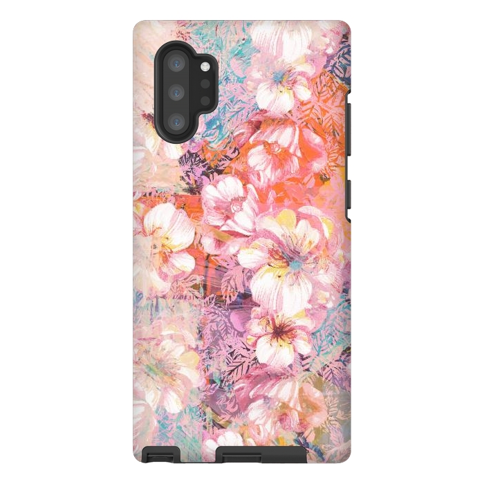 Galaxy Note 10 plus StrongFit Colorful brushed roses painting by Oana 