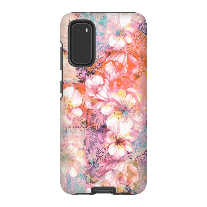 Galaxy S20 StrongFit Colorful brushed roses painting by Oana 