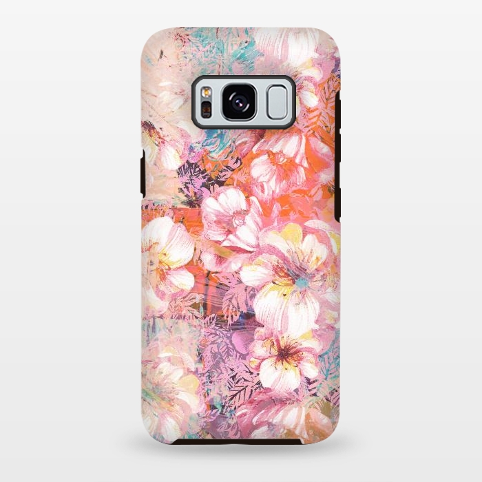 Galaxy S8 plus StrongFit Colorful brushed roses painting by Oana 