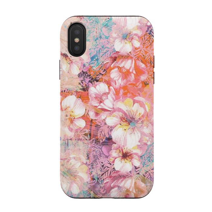 iPhone Xs / X StrongFit Colorful brushed roses painting by Oana 