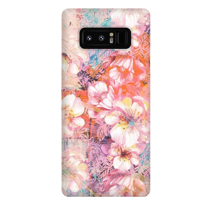 Galaxy Note 8 StrongFit Colorful brushed roses painting by Oana 