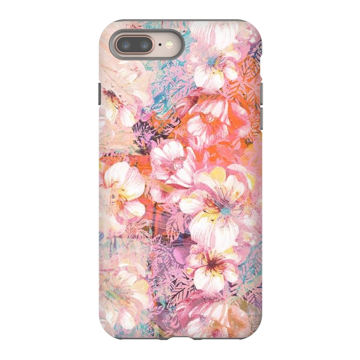 iPhone 8 plus StrongFit Colorful brushed roses painting by Oana 