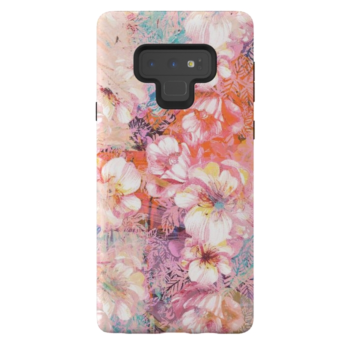Galaxy Note 9 StrongFit Colorful brushed roses painting by Oana 