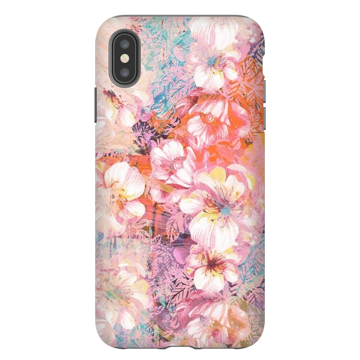 iPhone Xs Max StrongFit Colorful brushed roses painting by Oana 
