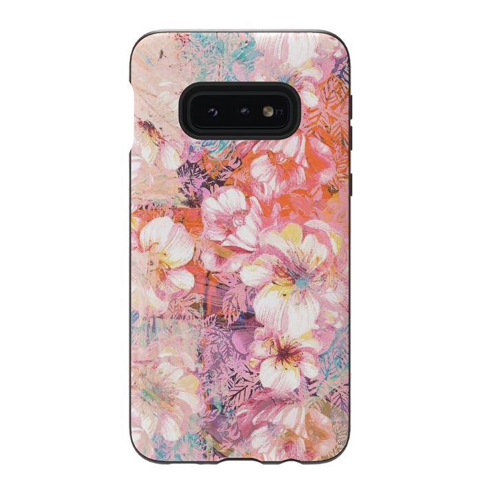 Galaxy S10e StrongFit Colorful brushed roses painting by Oana 