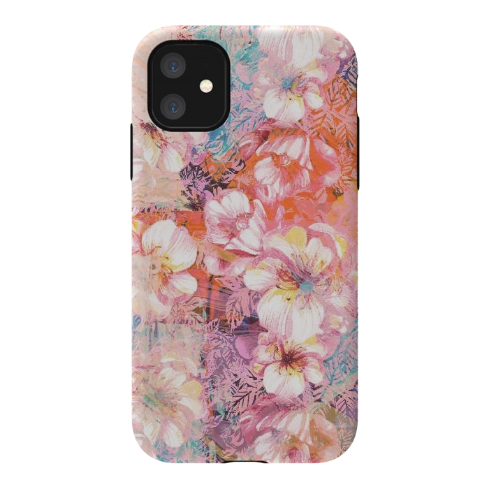 iPhone 11 StrongFit Colorful brushed roses painting by Oana 