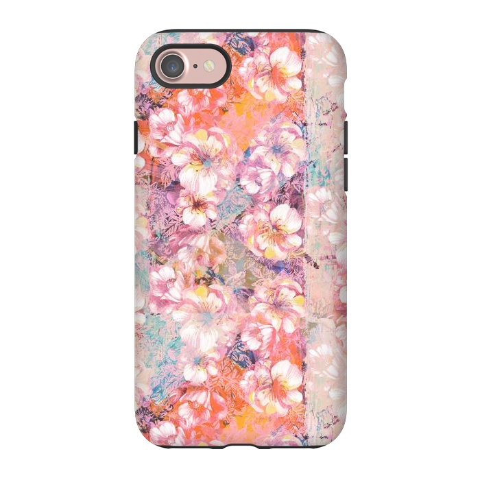 iPhone 7 StrongFit Pink peach painted rose petals by Oana 