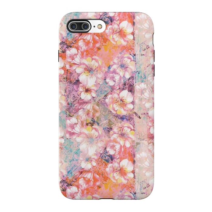 iPhone 7 plus StrongFit Pink peach painted rose petals by Oana 