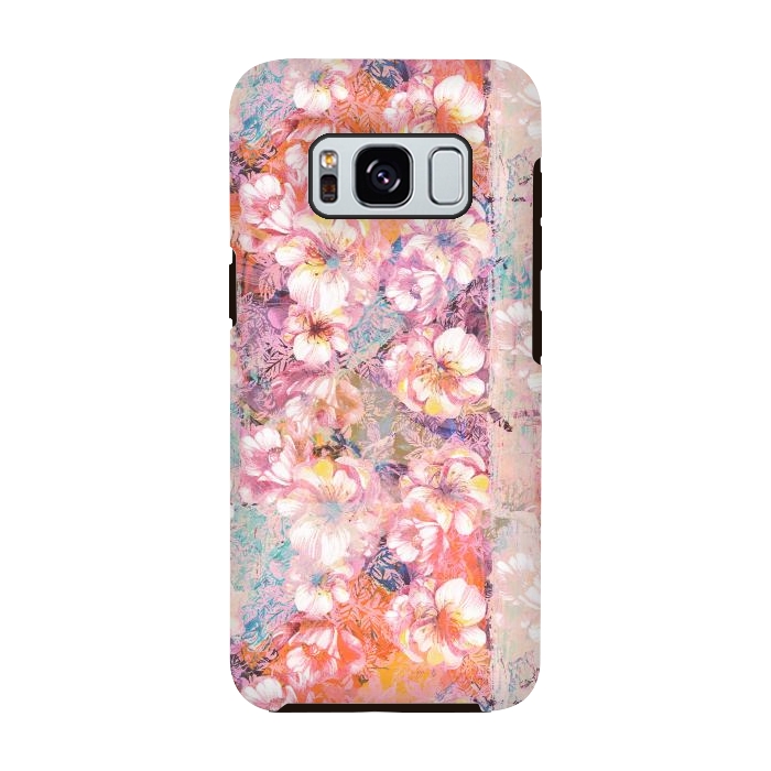 Galaxy S8 StrongFit Pink peach painted rose petals by Oana 
