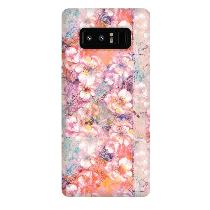 Galaxy Note 8 StrongFit Pink peach painted rose petals by Oana 