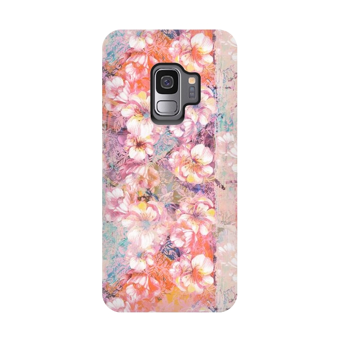 Galaxy S9 StrongFit Pink peach painted rose petals by Oana 