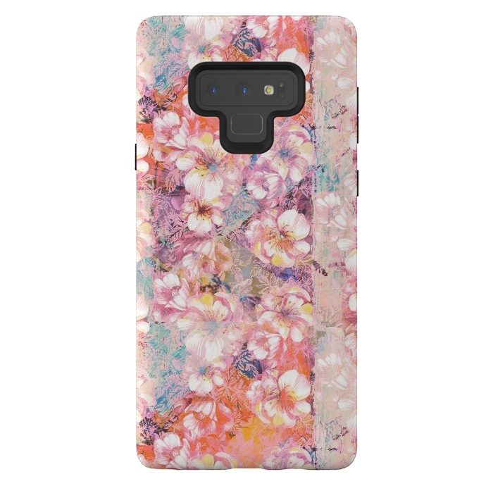 Galaxy Note 9 StrongFit Pink peach painted rose petals by Oana 