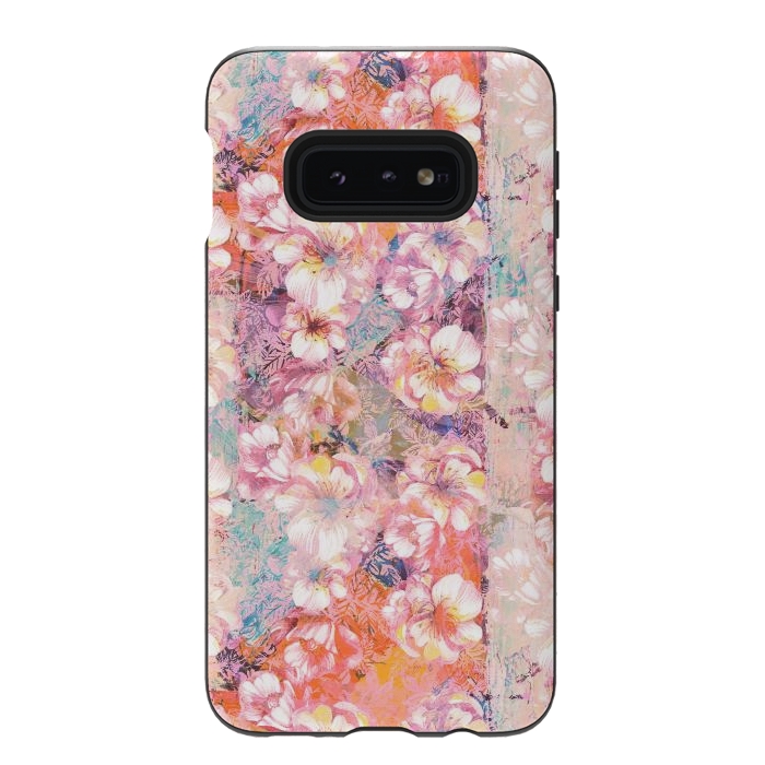 Galaxy S10e StrongFit Pink peach painted rose petals by Oana 