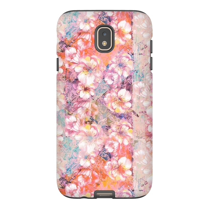 Galaxy J7 StrongFit Pink peach painted rose petals by Oana 