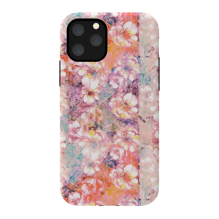 iPhone 11 Pro StrongFit Pink peach painted rose petals by Oana 