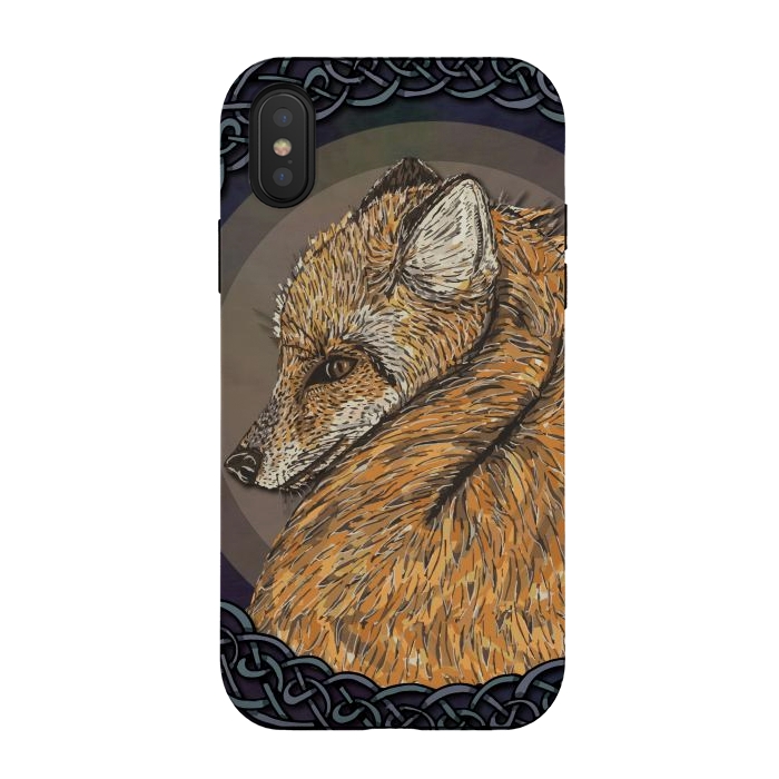 iPhone Xs / X StrongFit Celtic Fox by Lotti Brown