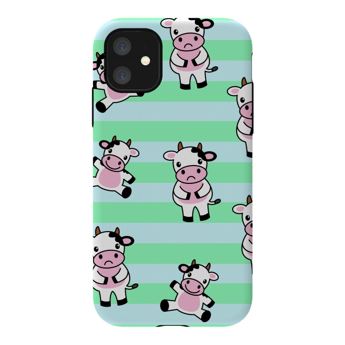 iPhone 11 StrongFit CUTE COW PATTERN by MALLIKA