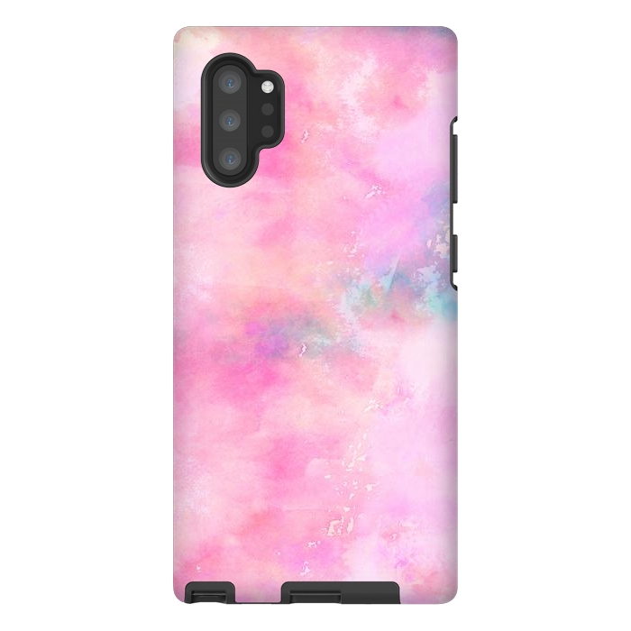 Galaxy Note 10 plus StrongFit Baby Pink watercolor abstract texture by Josie