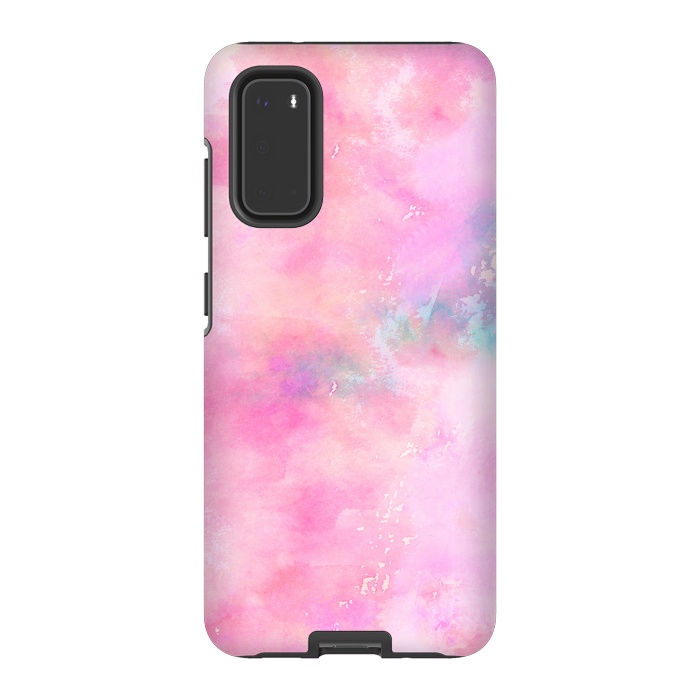 Galaxy S20 StrongFit Baby Pink watercolor abstract texture by Josie