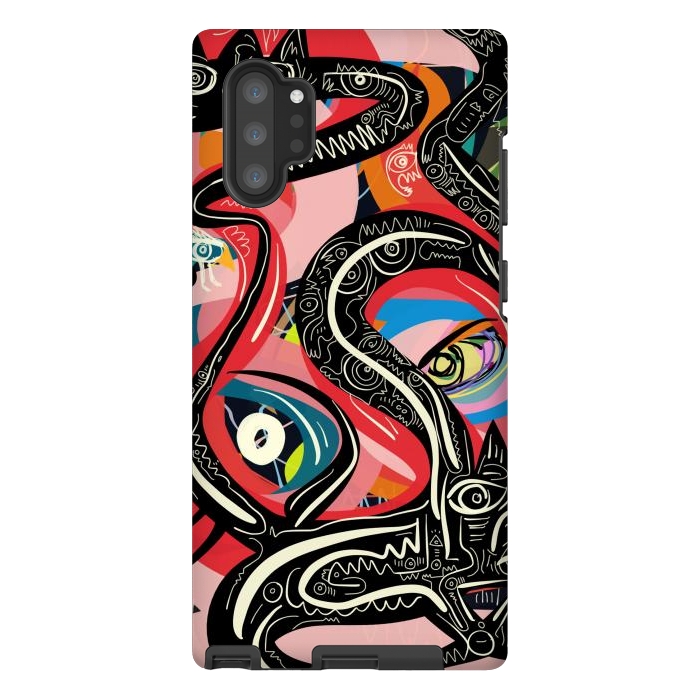 Galaxy Note 10 plus StrongFit Black Snake Street Art Graffiti by Emmanuel Signorino