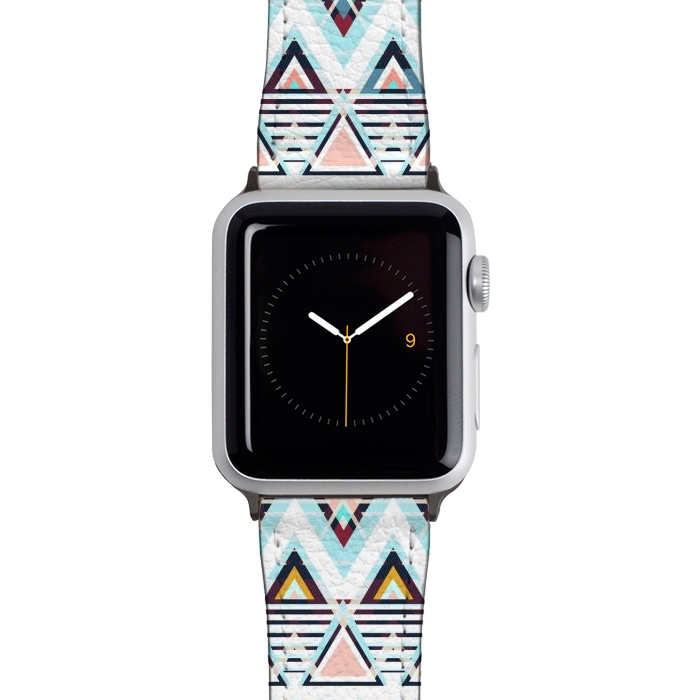Watch 38mm / 40mm Strap PU leather Colorful ethnic tribal triangles by Oana 