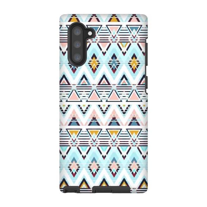 Galaxy Note 10 StrongFit Colorful ethnic tribal triangles by Oana 