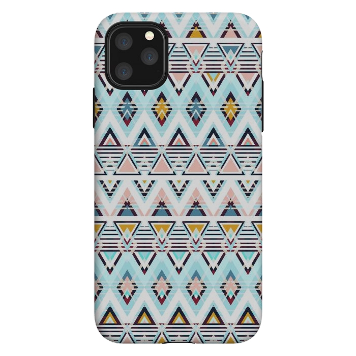 iPhone 11 Pro Max StrongFit Colorful ethnic tribal triangles by Oana 
