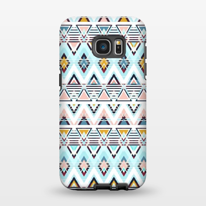 Galaxy S7 EDGE StrongFit Colorful ethnic tribal triangles by Oana 