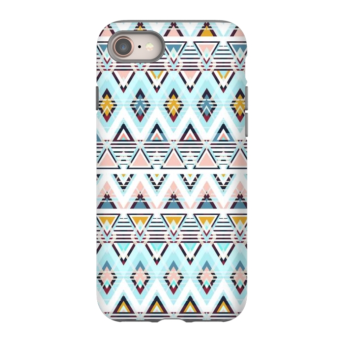 iPhone 8 StrongFit Colorful ethnic tribal triangles by Oana 