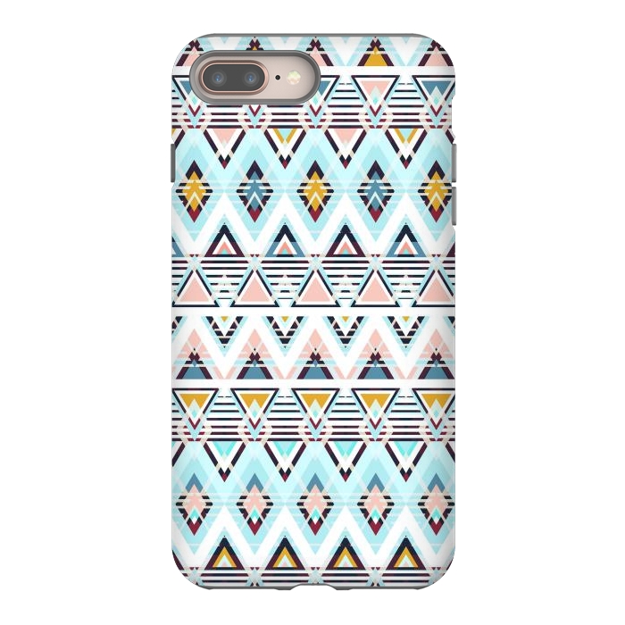 iPhone 8 plus StrongFit Colorful ethnic tribal triangles by Oana 