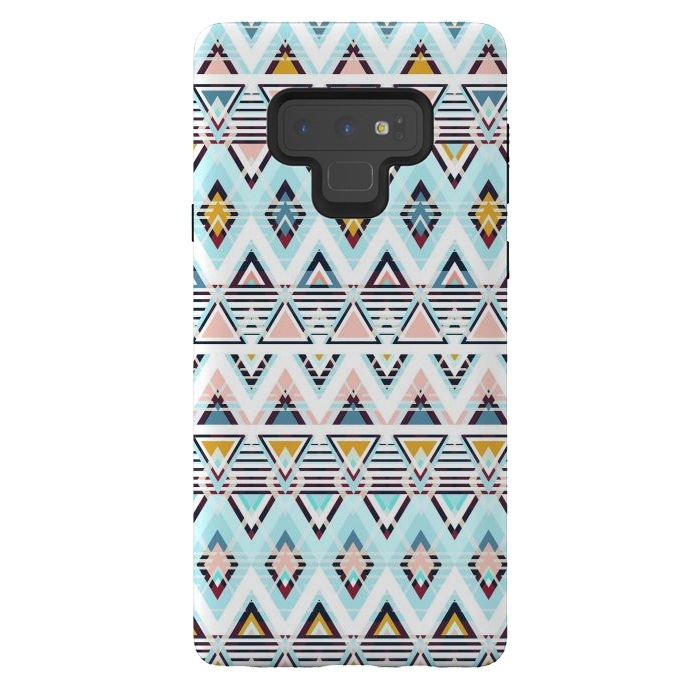 Galaxy Note 9 StrongFit Colorful ethnic tribal triangles by Oana 