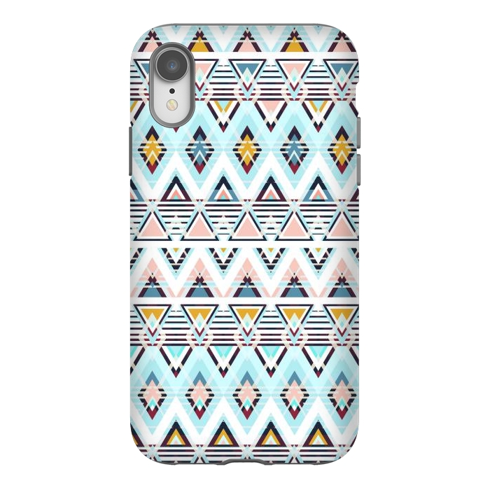 iPhone Xr StrongFit Colorful ethnic tribal triangles by Oana 